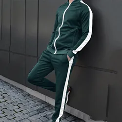 Sport Suits For Men's Y2K Fashion Streetwear 2 Piece Set Autumn Winter Male Tracksuit Sets Zipper Stand Collar Jackets+Pant Sets