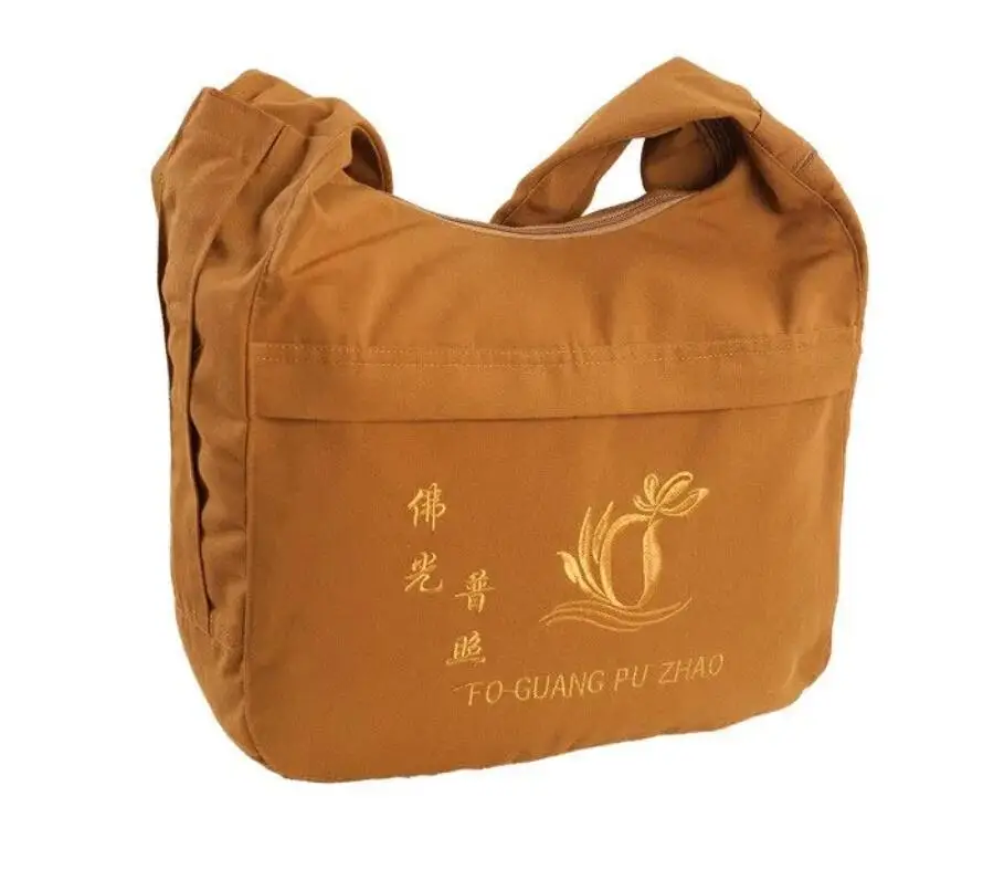 Buddhist Shoulder Bag Canvas monk pack bags shaolin monks kung fu crescent packages Buddha prayer zen arhat lay meditation bag