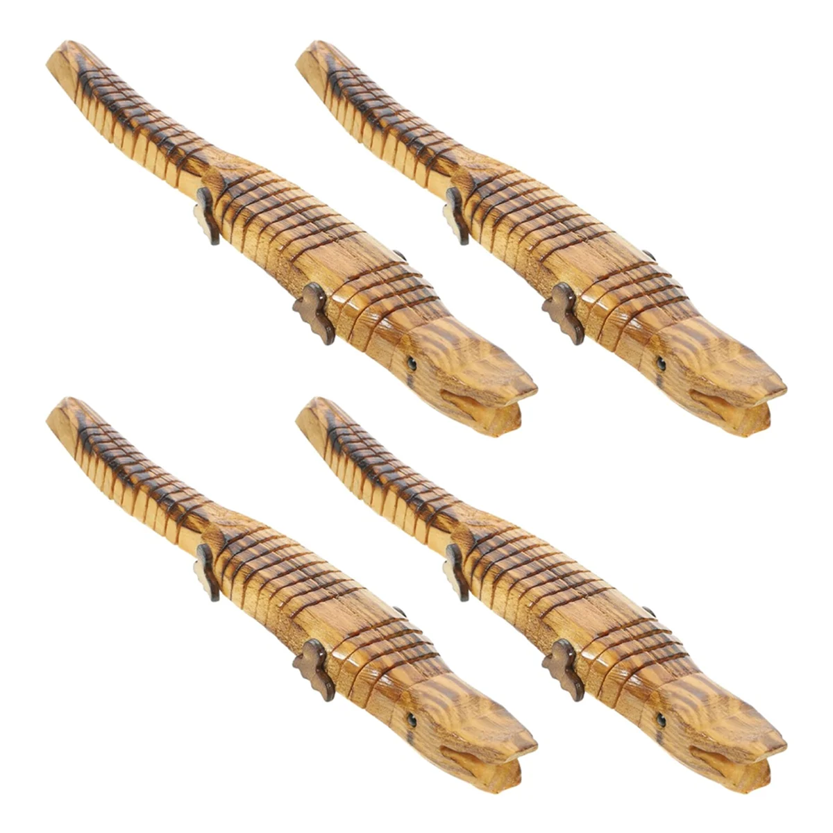 Modernes, natürliches, unlackiertes Holz-Krokodil, flexibles Holz-Tier-Alligator