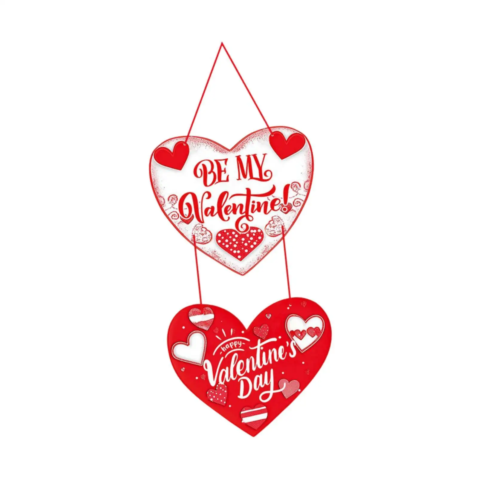 Valentine's Day Hanging Sign Anniversary Heart for Spring Summer Office Wall
