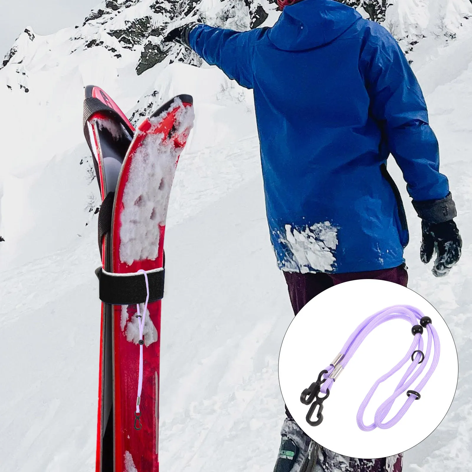 

1Pair Ski Glove Wrist Leash Adjustable Anti-Lost Gloves Holder Rope for Snow Sports Lightweight Flexible Glove Strap Adults