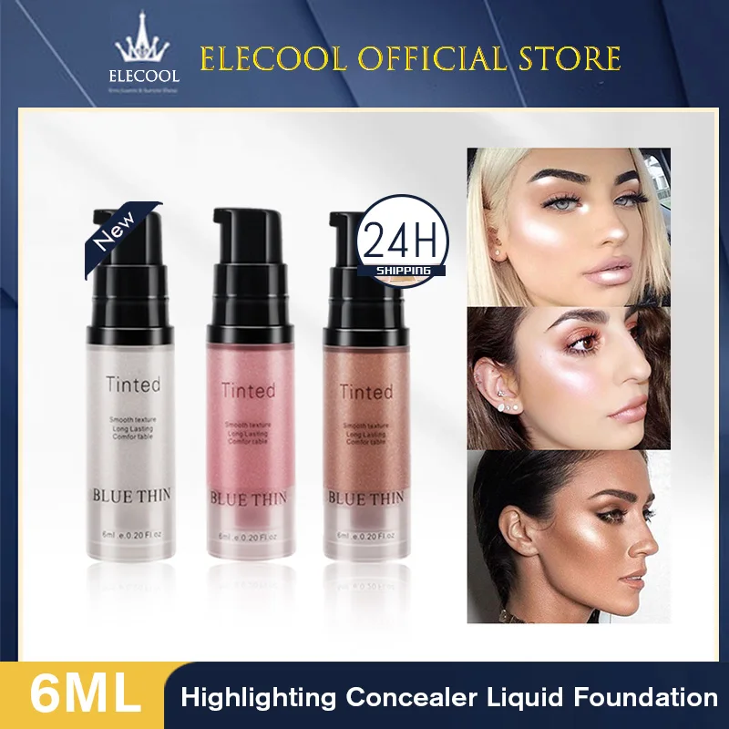 Makeup Highlighter Cream for Face and Body Shimmer Make Up Liquid Brighten Professional Cosmetic