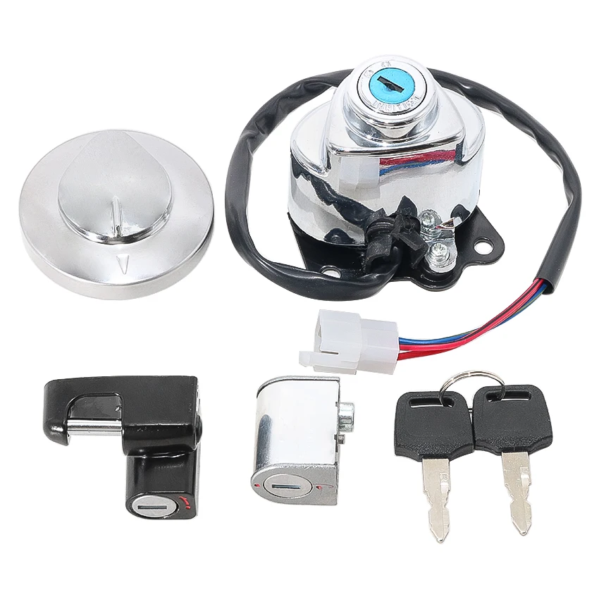 Motorrad-Schlüssel-Set mit Tankdeckel und Zündschalter für Honda VF750C Magna / VF750C2 (zweifarbige Ausführung) Magna 35010-MZ5-000 50710-086-007 – Detail 1