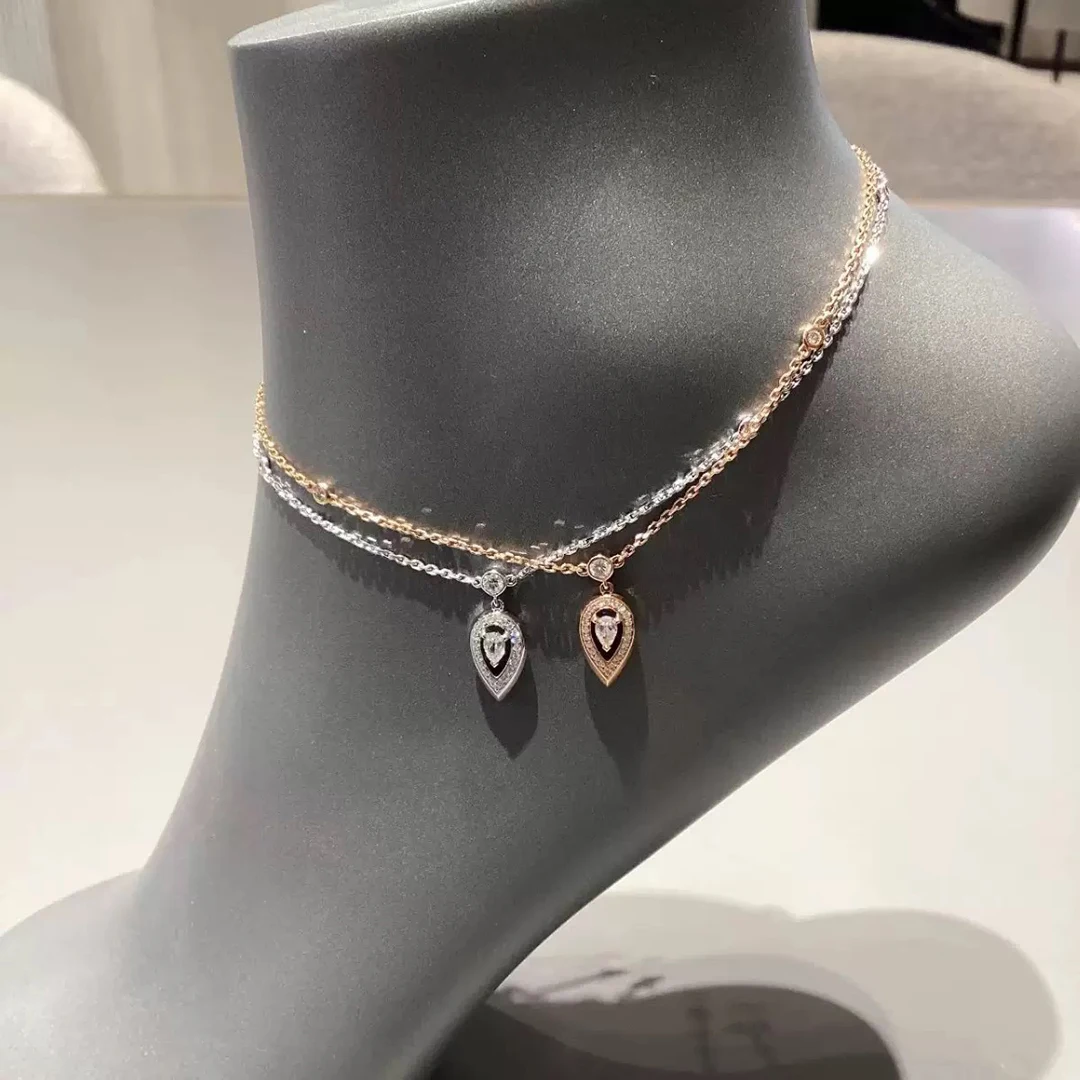 

Hot Selling Ankle Bracelet 925 Sterling Silver Jewelry Women's Water Droplet Shaped Ankle Chain.Exquisite Party Jewelry