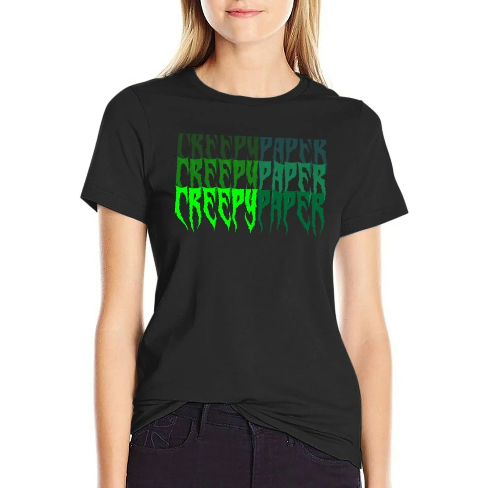 Creepy Paper T-Shirt funny shirts graphic tees cute clothes Women's cotton t-shirt