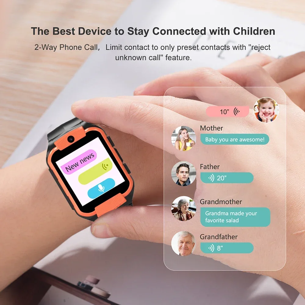 For Kid SIM Card Kid Smartwatch SOS GPS Location Video Phone Call Watch Children Boy Student Girl Smart Watch 4G Smart Watch