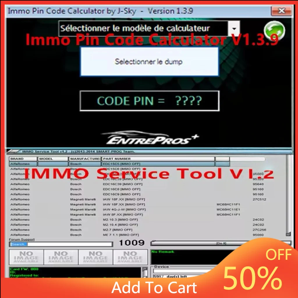 2025 HOT Edc17 IMMO SERVICE TOOL V1.2 PIN Code and Immo off Works+ IMMO Pin Code Calculator V1.3.9 for Psa Opel Fiat Vag Unlocke