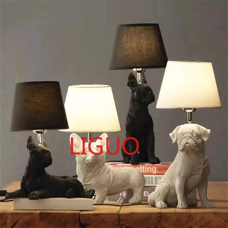 

Nordic animals table lamp LED dog for Living Room Modern Creative side bed room decoration bedroom small lights