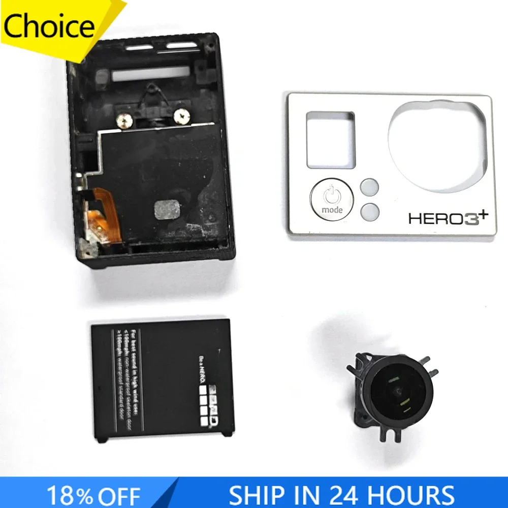 الأصلي أو ° عدسة واسعة الزاوية بطارية الغطاء الخلفي للباب ، اللوحة الأمامية لgopro Hero 3 + ، النسخة الفضية ، ملحق كاميرا الحركة