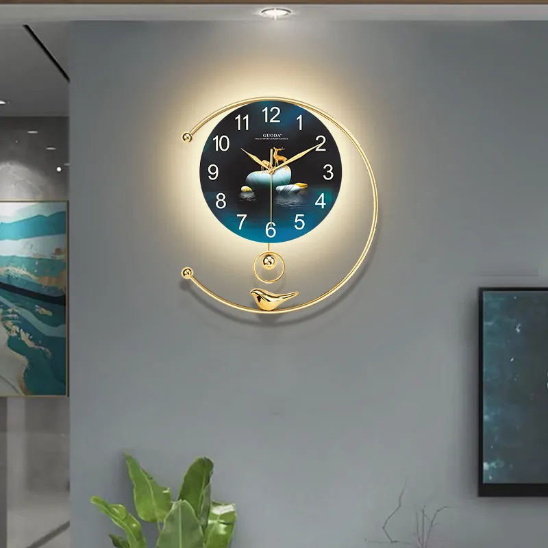

Luxury Luminous Wall Clocks Nordic Round Quartz Silent Aesthetic Modern Wall Watch Living Room Design Horloge Home Decoration