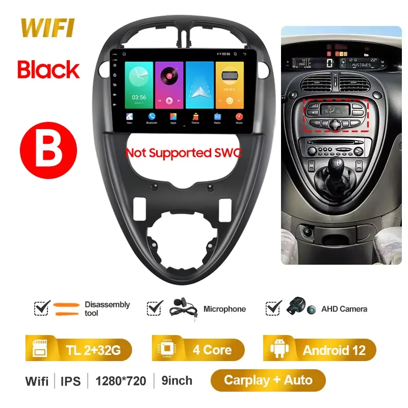 QSZN 2 Din Autoradio Voor Citroen Xsara Picasso 1999-2010 WiFi + 4G Multimedia Video Player Stereo GPS Navigatie Draadloze Carplay