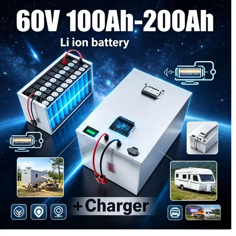 

60V 17S Li-ion Battery 100Ah-200Ah | Bluetooth BMS | 12000W Max | for Off-Road Vehicles & E-Mobility