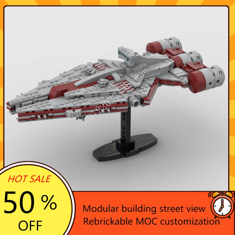 

770PCS Arquitens-Class Light-Cruiser Space War Military MOC SpaceShip Battle Custom Puzzle DIY Education Assembly Model Toy Gift