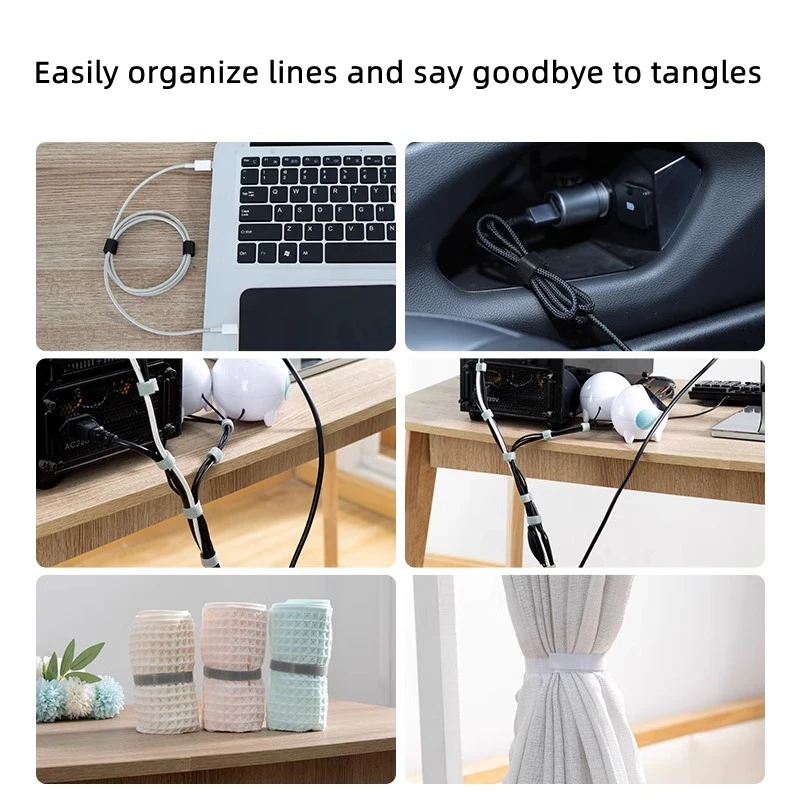 5 m Datenkabel-Manager, Aufbewahrung, Schreibtisch, Draht-Organizer, Kabelbinder, Kabelbinder, Nylon, frei geschnitten, Klettverschluss, wiederverwendbar, kann frei geschnitten werden