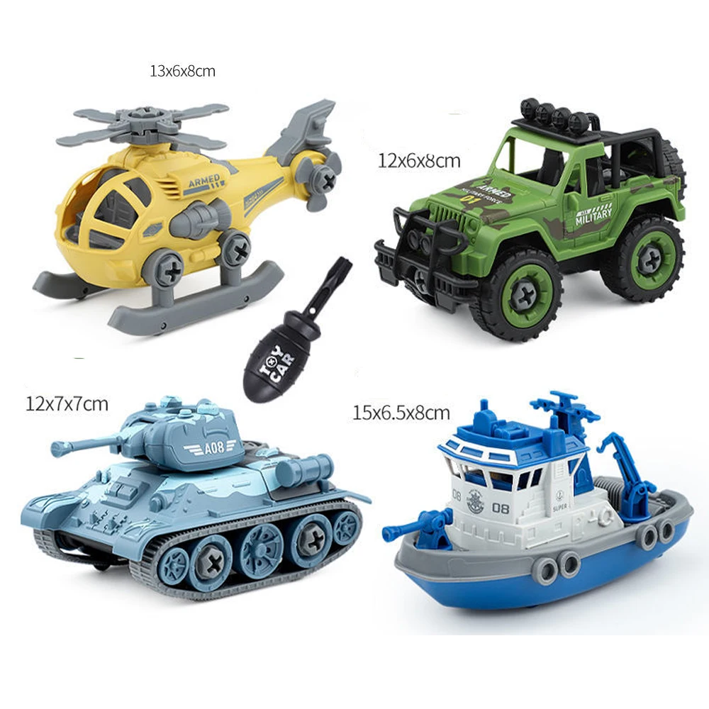 Screw Helicopter Take Apart Vehicle Toy DIY Construction Truck Toys Farm Toy Build Car for Boy Kid Building Blocks Gift for kids