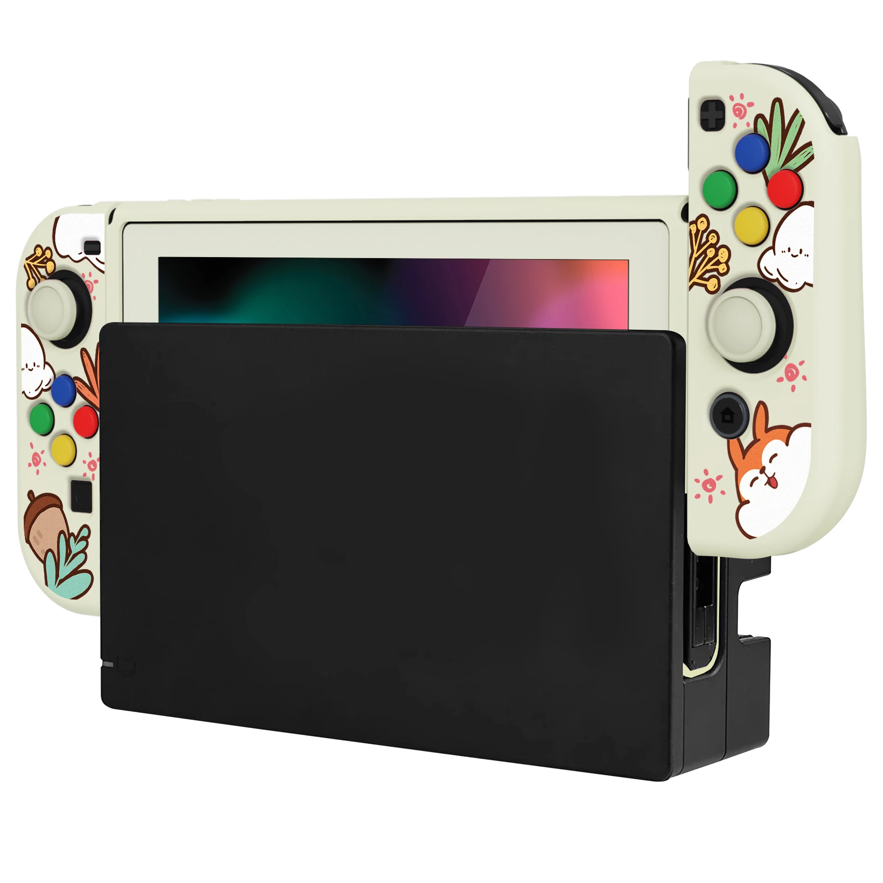 PlayVital ZealProtect miękkie etui ochronne do przełącznika z kierunkowymi przyciskami i ochronne szkło hartowane na ekran i nakładki na przyciski