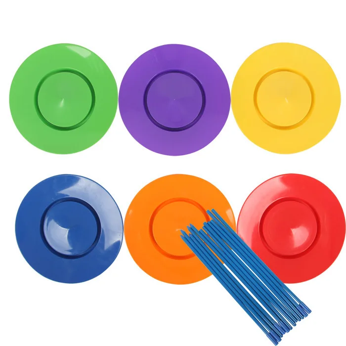 

2Pcs Juggling Plates Stick Set Vibrant Circus Spinning Performance Club Party Entertainment Skill Game for Kids Adults Beginners