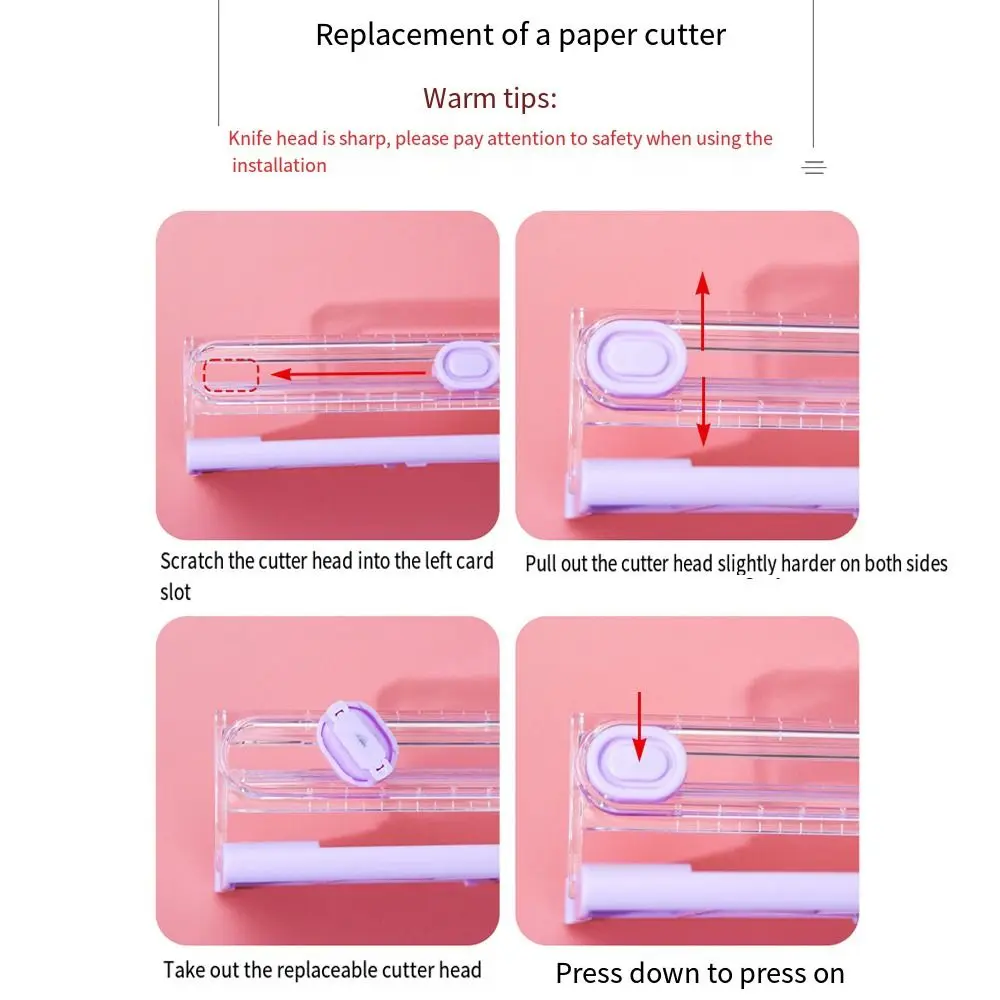 Bidirectional Cutting Paper Cutter Replacement Blades Automatic Security Safeguard Photo Trimmers Portable Lightweight