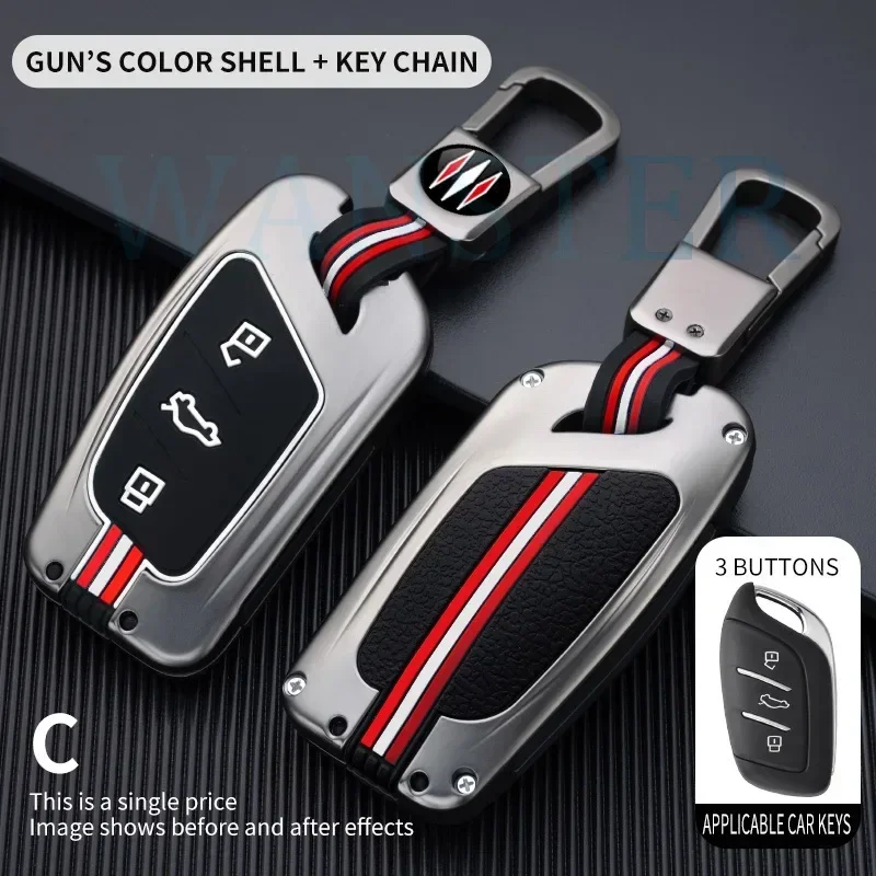 3 Bottons Metal Car Key Cover Fob Case Shell for MG MG4 MG5 MG6 ZS EV HS EHS ZX GT for Roewe RX3 RX8 ERX5 RX5 I6 I5