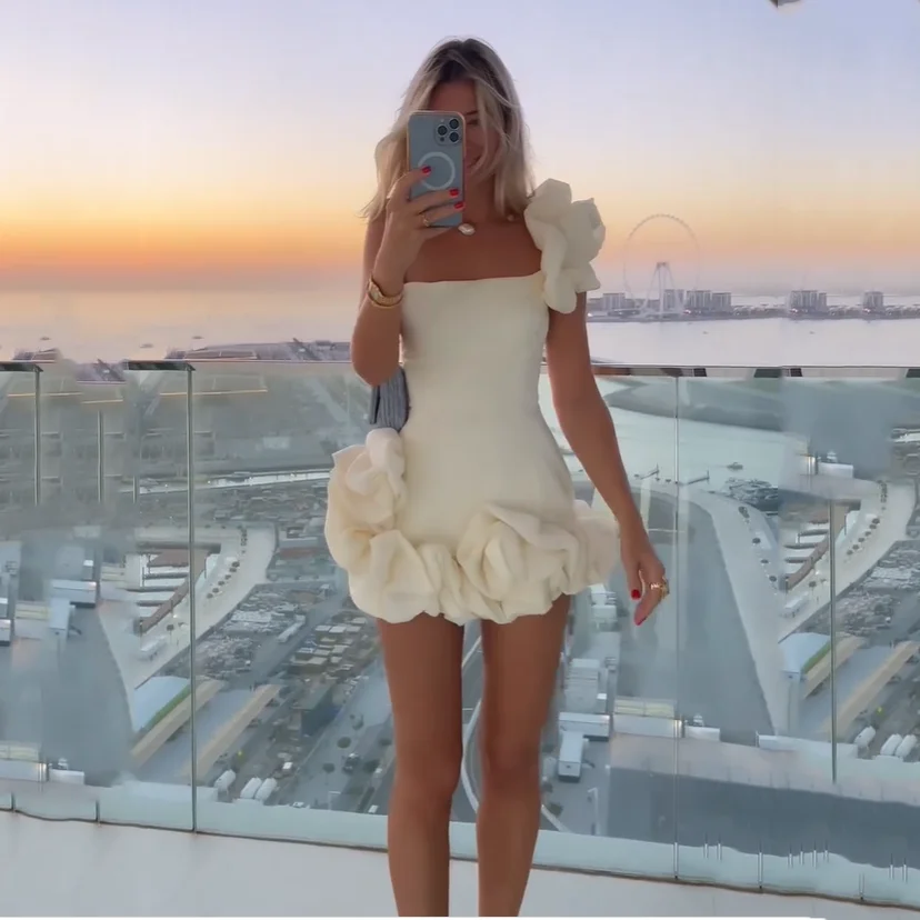 

One Shoulder Evening Dresses Short Bodycon Dress فساتين سهرة Robe de soirée Party Prom Gown for Women