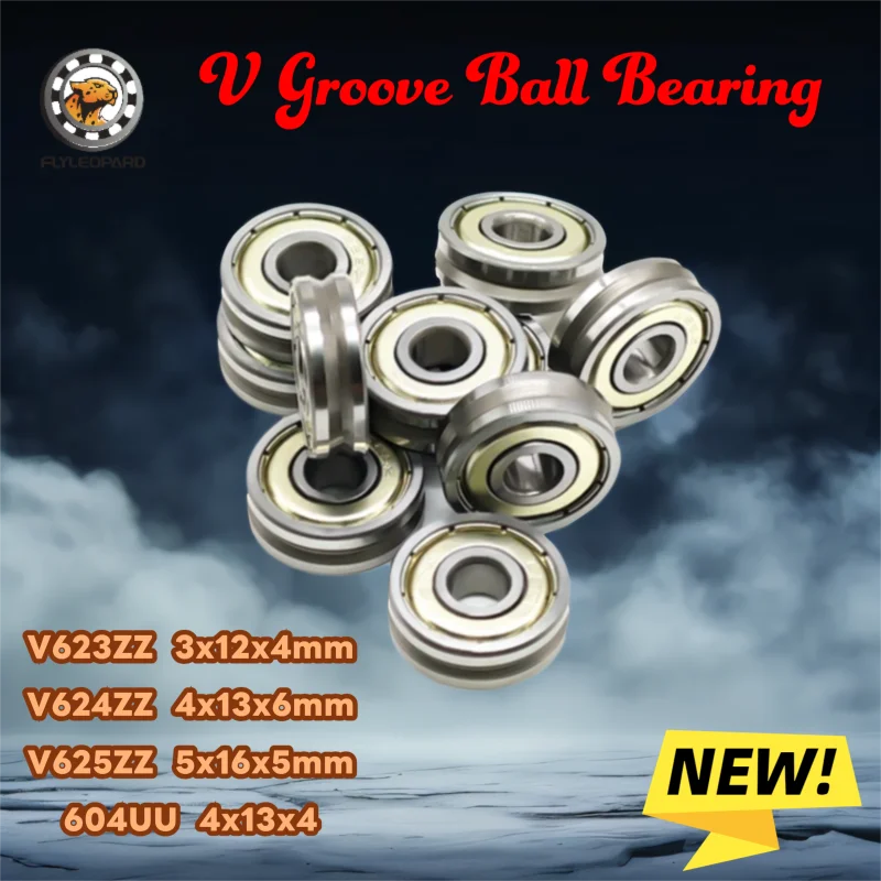 

For ERCF v2 RC1 Klipper Based 3D Printer V623ZZ 1Pcs Guide Rail V-Groove Miniature Bearing 604UU V624ZZ V625ZZ LV201-14ZZ U22