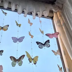 Butterfly Party Decorations Butterflies Banner Hanging for Birthday Party Wall Door Windows Curtain Living Room Bedroom Doorway