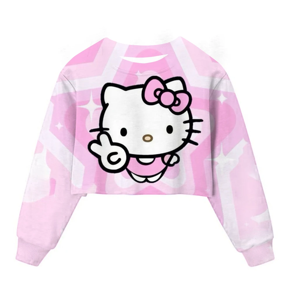 Kuromi Hello Kitty 2024 Spring and Autumn New Children's Fashion Casual Comfortable Sweater Baby Cute Out Top