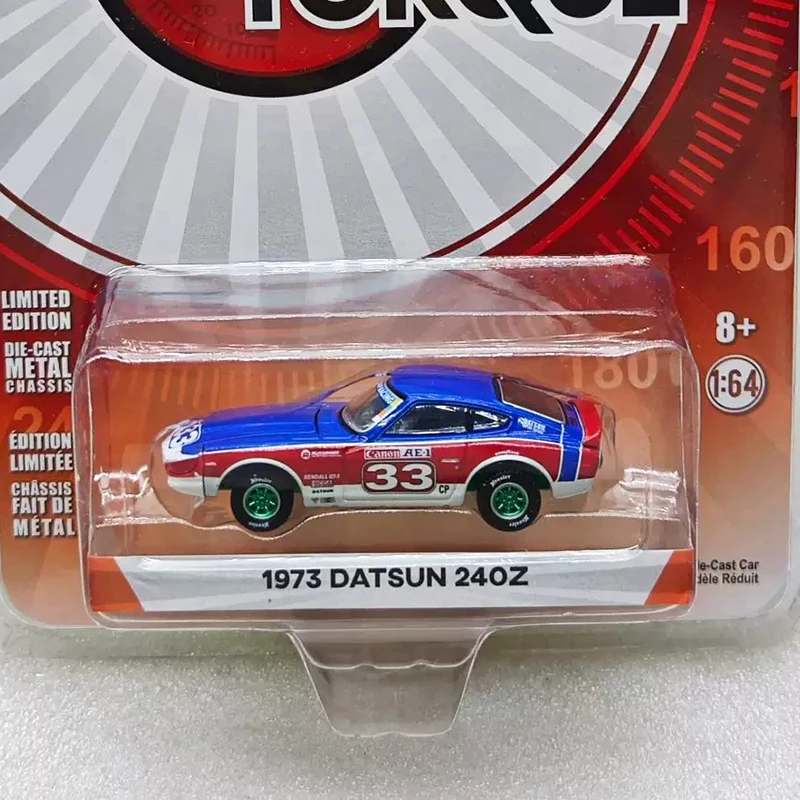 Greenlight Diecast 1:64 1973 Datsun 240Z Green Machine Alloy Simulation Car Model Static Collection Decorated Holiday Toys