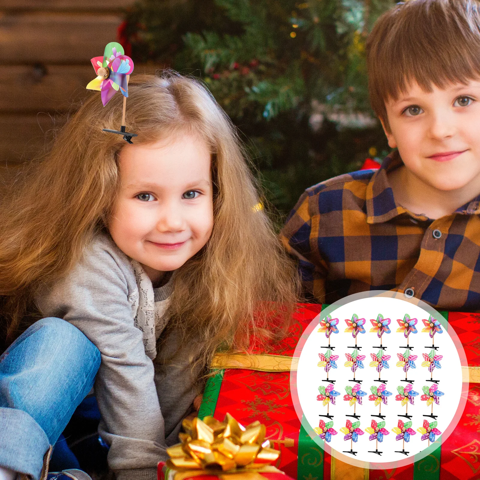 24pcs Eendenbek Haar Clips Pinwheel Haarspeldjes voor Vrouwen Meisjes Windmolen Haarspelden Decoratieve Haaraccessoires Stage Performance