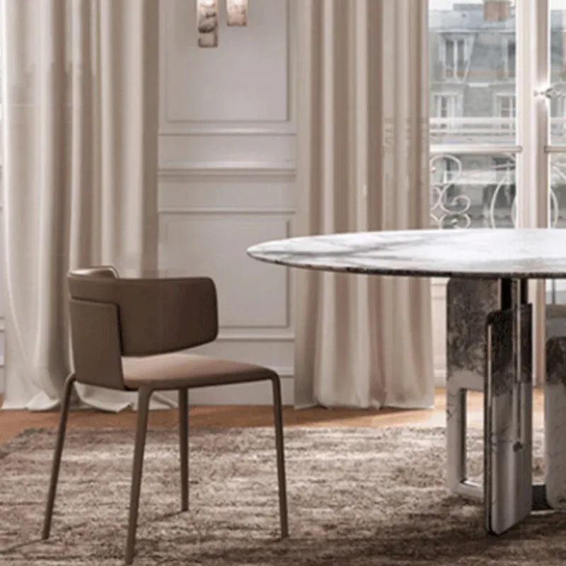

Minimalist Restaurant Chairs Massage Soft Leather Vintage Dining Room Chairs Modern Cadeiras De Jantar Library Furniture Mzy