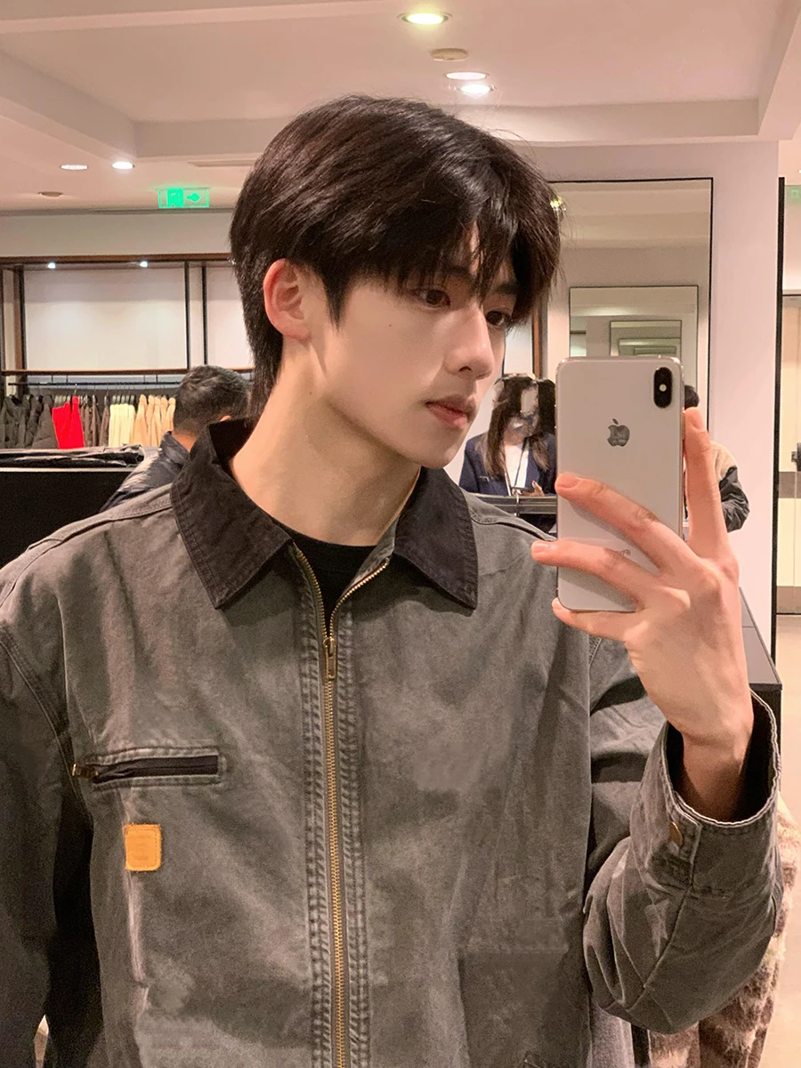 

Мужская джинсовая куртка в американском ретро-стиле, весна-осень, Cleanfit, High Street Cool, в стиле рабочей одежды Детройта, свободный крой, полиэстер