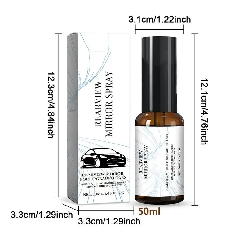 Car Interior Glass Cleaning Spray Rainproof Anti Mist Agent Rearview Mirrow Polish Spray Rainproof Agent For Boats Trucks SUVs