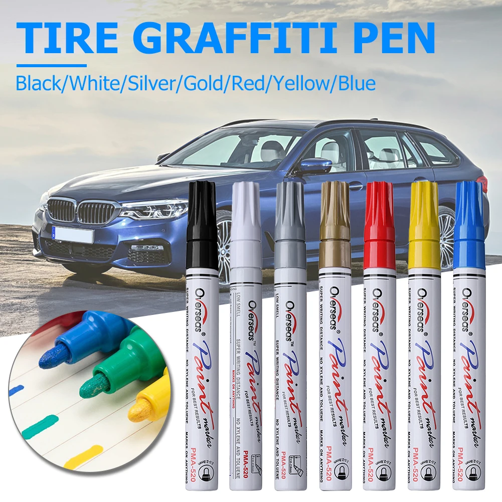 Waterproof Rubber Permanent Paint Marker Pen Car Tyre Tread Environmental Tire Painting Highlighter Pen