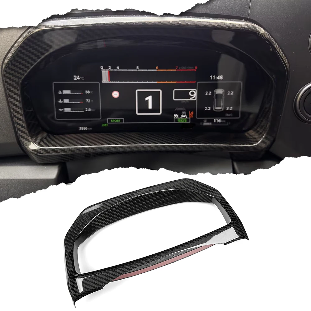 For Toyota GR Yaris 2025 2026 Carbon Fiber Car Interior Center Instrument Speedometer Frame Gauge Cluster Panel Cover Trim