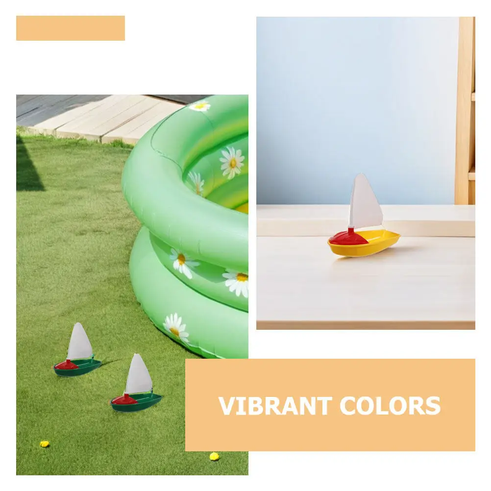 6Pcs Mini Watercraft Boats Vibrant Sailing Boats for Kids Pool Beach Bath Time Play Portable Stable Plastic Floating Craft