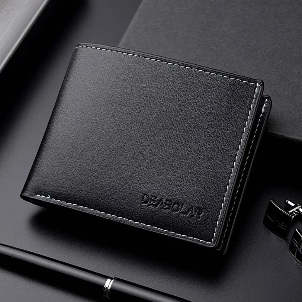 Fashion Small Bi-fold PU Leather Short Wallets Coin Purse Card Holders