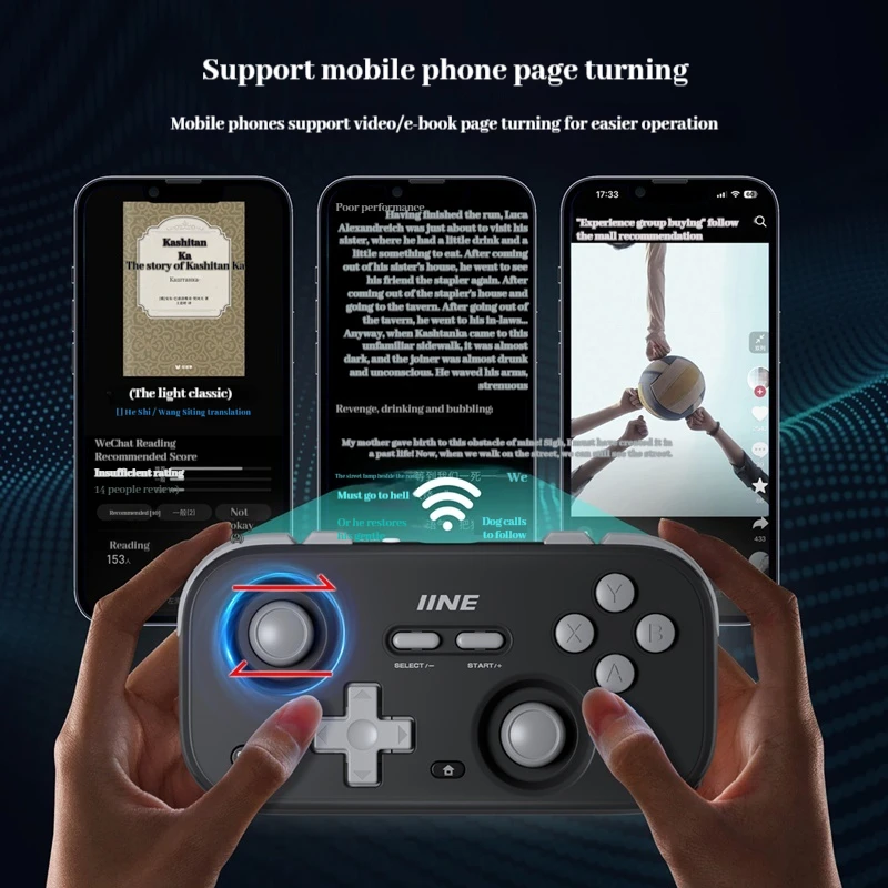 Iine Retro Mini Game Controller Card Hall Joystick Portable Page Flip Streaming Simulator Switch2 Android Ios Pc Car Ns Gamepad - Image 4