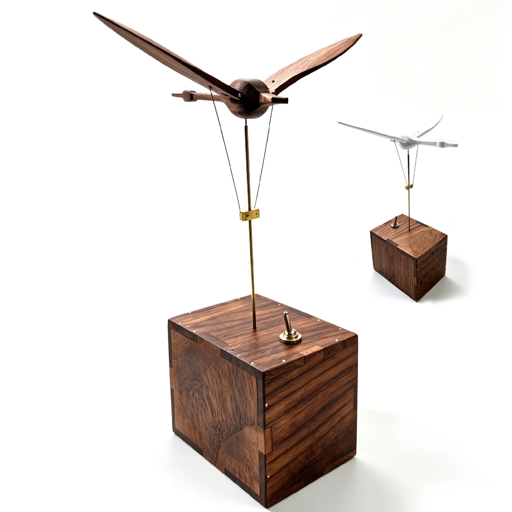 1PCS Handcrafted Wooden Bionic Flying Swan Automaton Kinetic Sky Art Sculpture | Visible Natural Grain Texture Designed