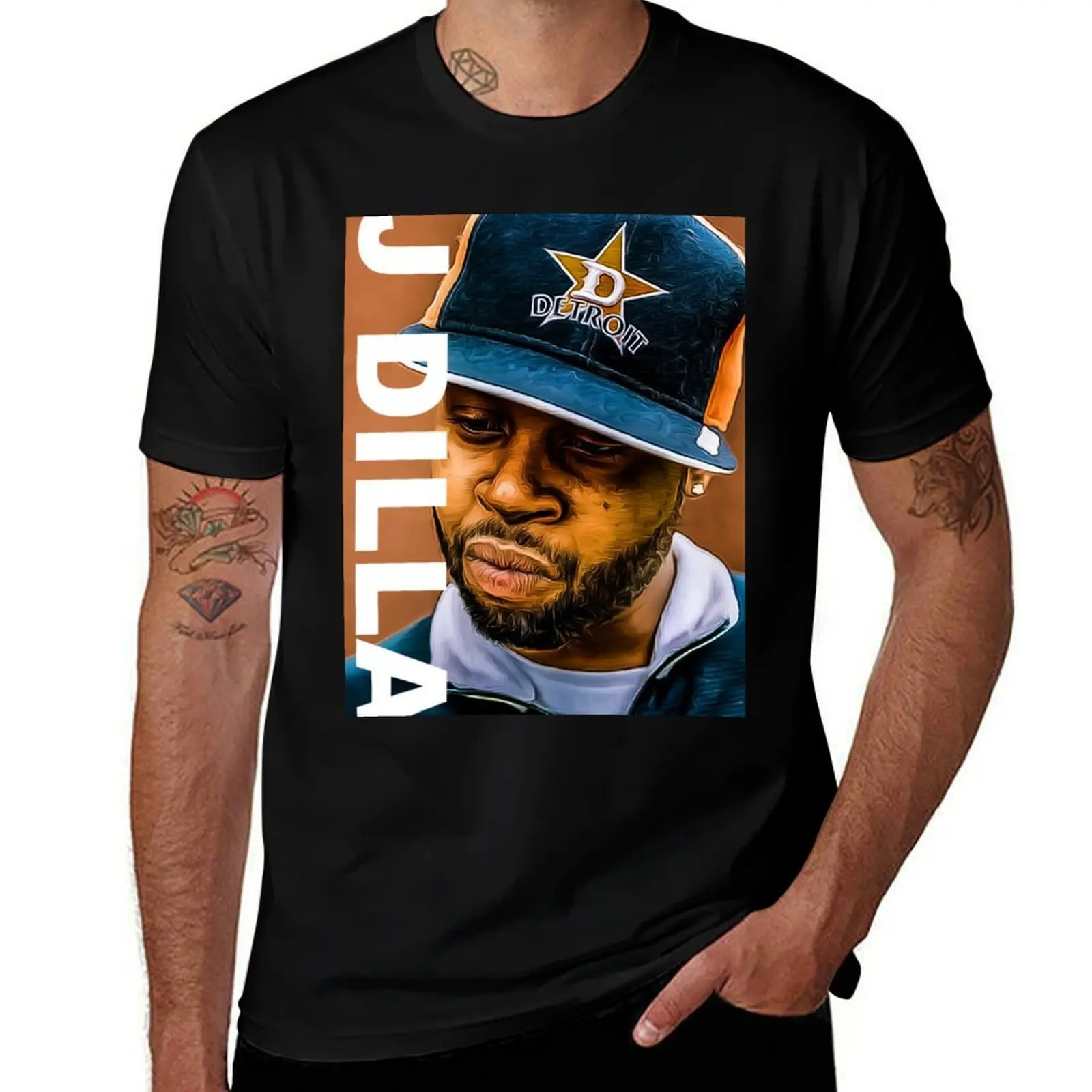 j dilla print art T-Shirt Simple Line Art Print Tee