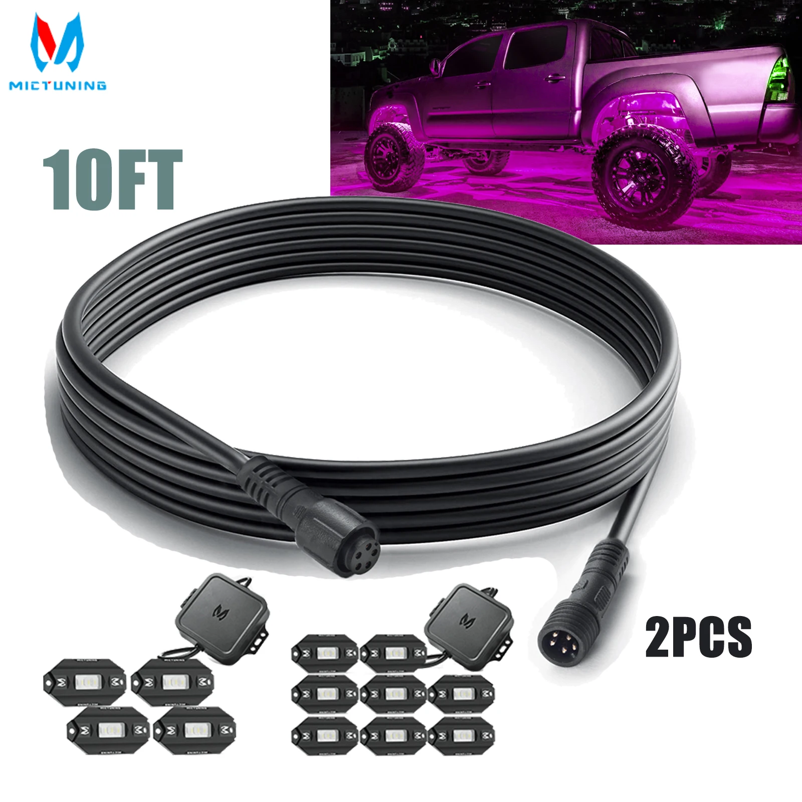 

MICTUNING 10 FT C1 Extension Cord Cable Wire PVC Housing Auto Accessories Wire Replacement for 4X4 Jeep Motorcycle Off Road Boat