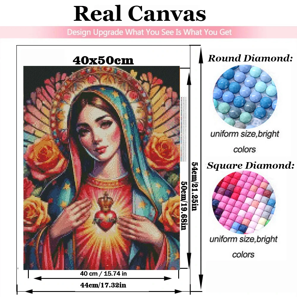 Lady of Guadalupe Diamond Painting New 2024 Floral Virgin Mary Diamon Mosaic Mexican Catholic Art for Sublimation & crafts Gift