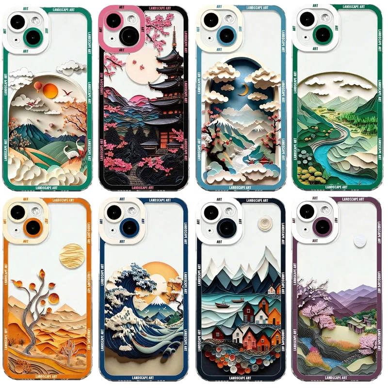

Mountains Landscape Art Phone Case For Motorola MOTO G22 G32 G53 G60 G72 G71 G52 G30 G9 Plus Play Edge 40 Pro Clear Tpu Casing
