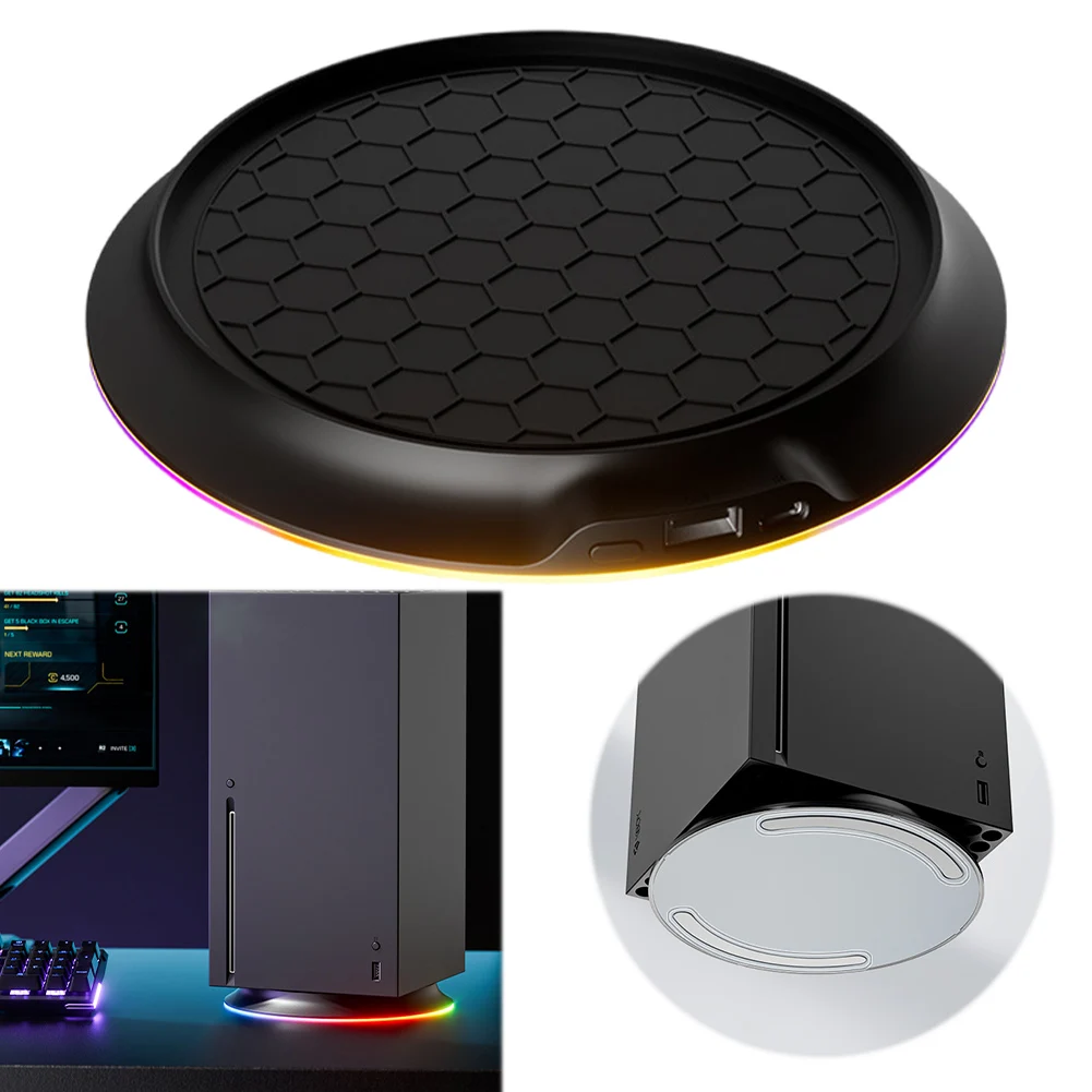 Cooling Station Dock for Xbox Series X Console Anti-Slip Cooler Docking RGB with USB 2.0 Port Holder Dock Base Game Accessories
