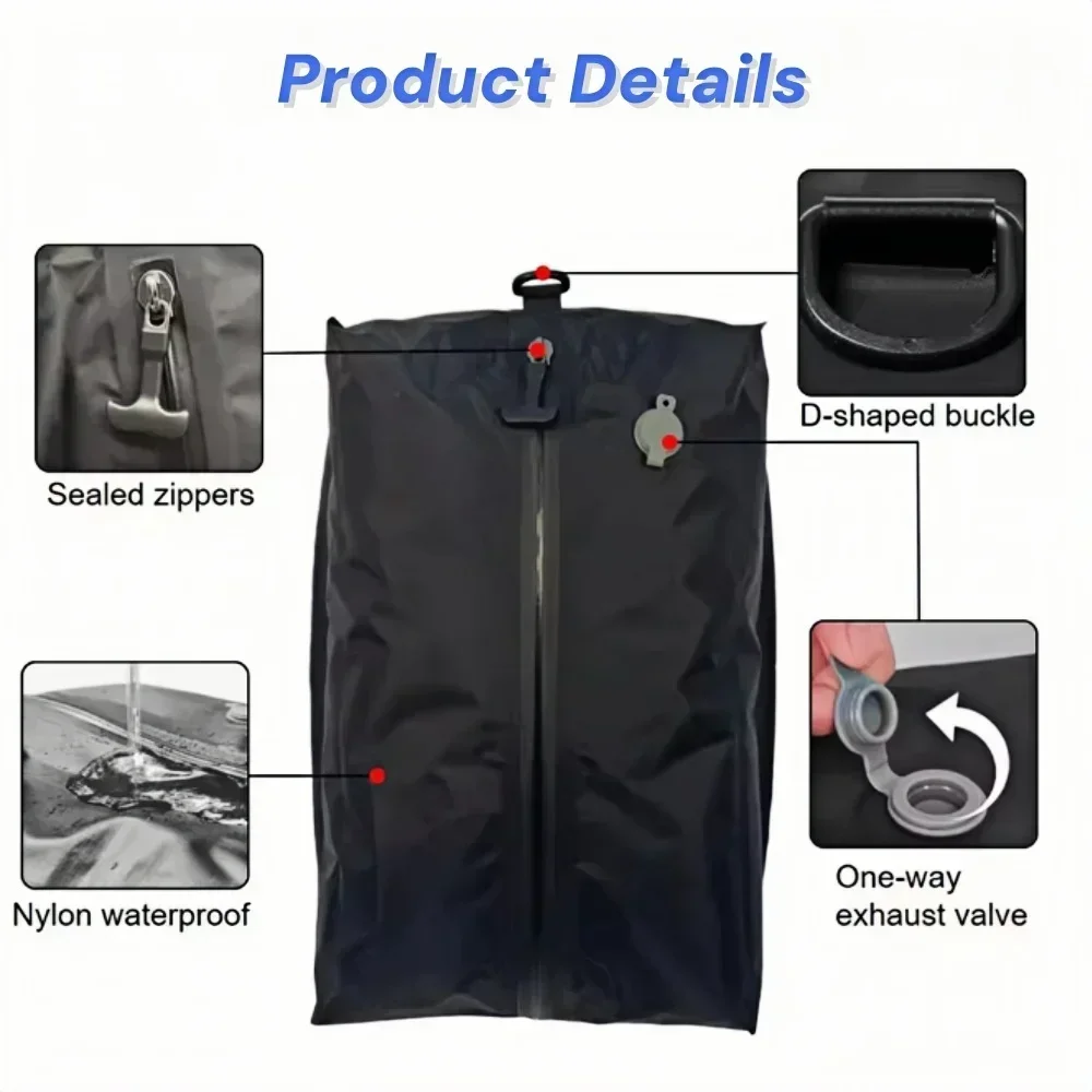 17L-34L حقائب ظهر مفرغة للسفر حقيبة تخزين قابلة لإعادة الاستخدام قابلة للطي حقيبة ضغط خارجية مع مضخة هواء لحقائب السفر والأمتعة