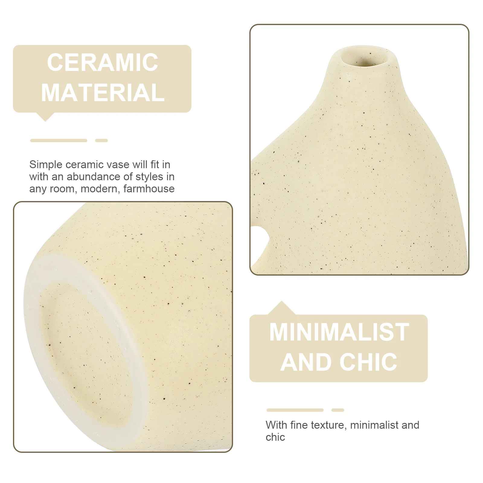 

Ceramic Vase Irregular Minimalist Modern Style Home Decor Flower Vase Bookshelf Decorative Accent Pampas Grass