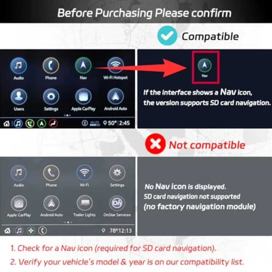 2026 Navigation SD Card Map Update, Map Version 8653 1530, Compatible with GM GMC Cadillac Buick, North America USA, Canada, Me