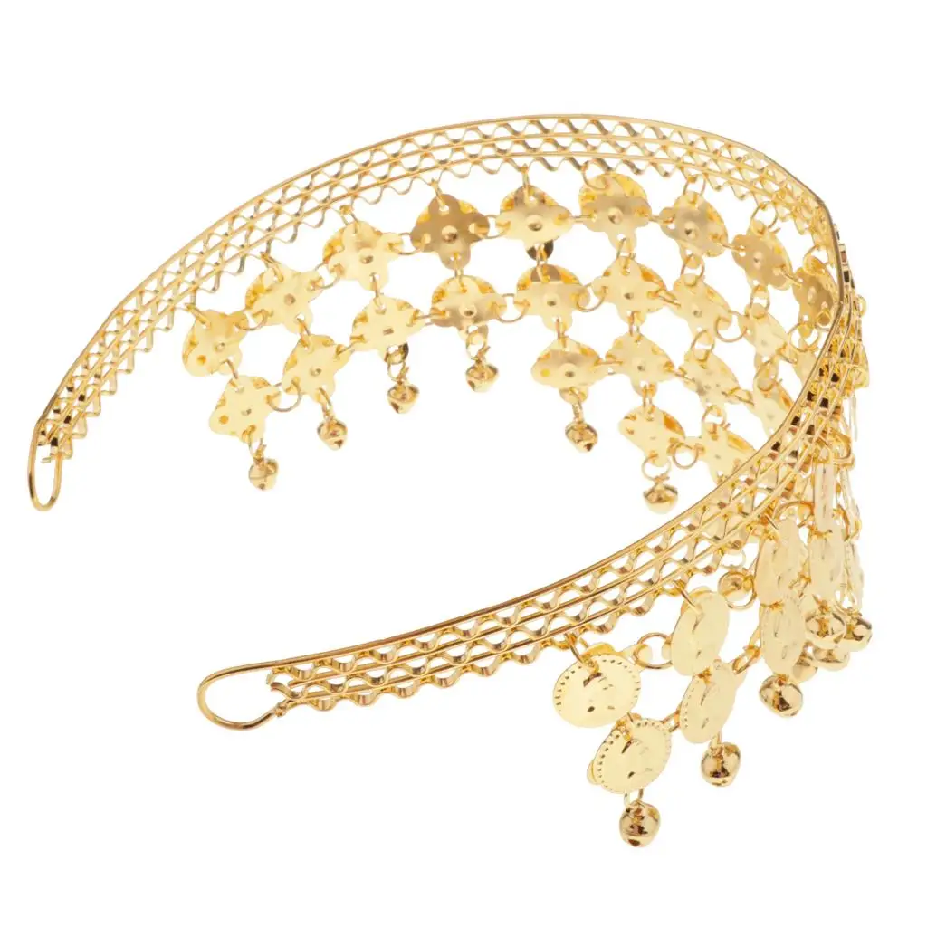 Belly Dance Tribal Coin Headband Costume Jewelry Gypsy Metal Accessory for Dance Performance and Party Outfit