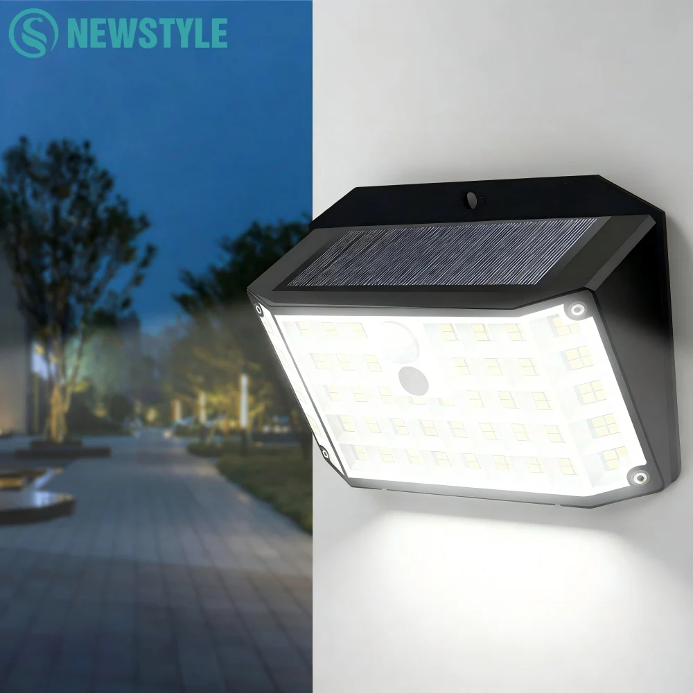 176 LED Solar Lights Outdoor IP65 Waterproof 3 Lighting Modes Motion Solar Powered Wall Light For Patio Fence Yard Garage