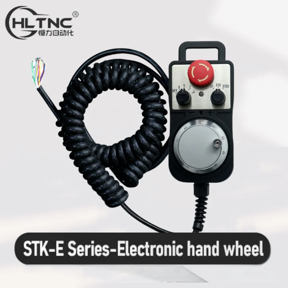 HLTNC 4/6 Axis MPG Handwheel 100PPR 5-24V Electronic Handheld Pulse Generator With emergency stop for CNC Router Machine Tool