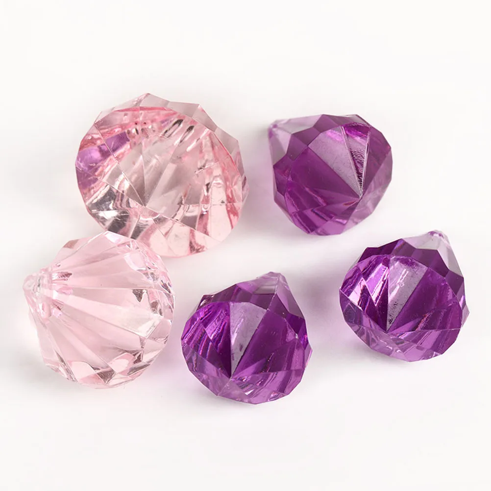 

1 Bag Clear Colorful Acrylic Crystal Diamond Jewels Gems Faux Diamond Crystals Treasure Gems Decoration (Mixed Size)